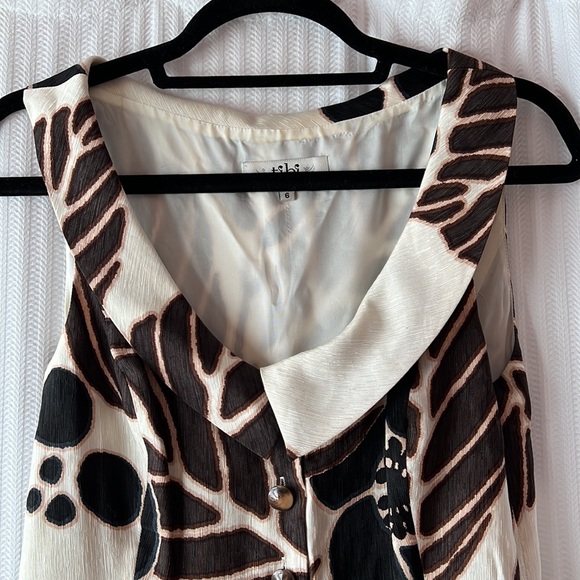 Tibi collared button up printed sleeveless dress - Picture 3 of 8